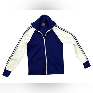 Vintage Fruit Of The Loom Navy/Cream Track Jacket Size: Small